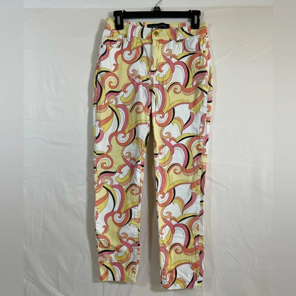 Boston Proper abstract swirl ankle pants 2 - Picture 2 of 8